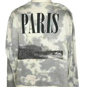 Public Library Paris graphic pullover fleece cropped sweatshirt Size Small Women